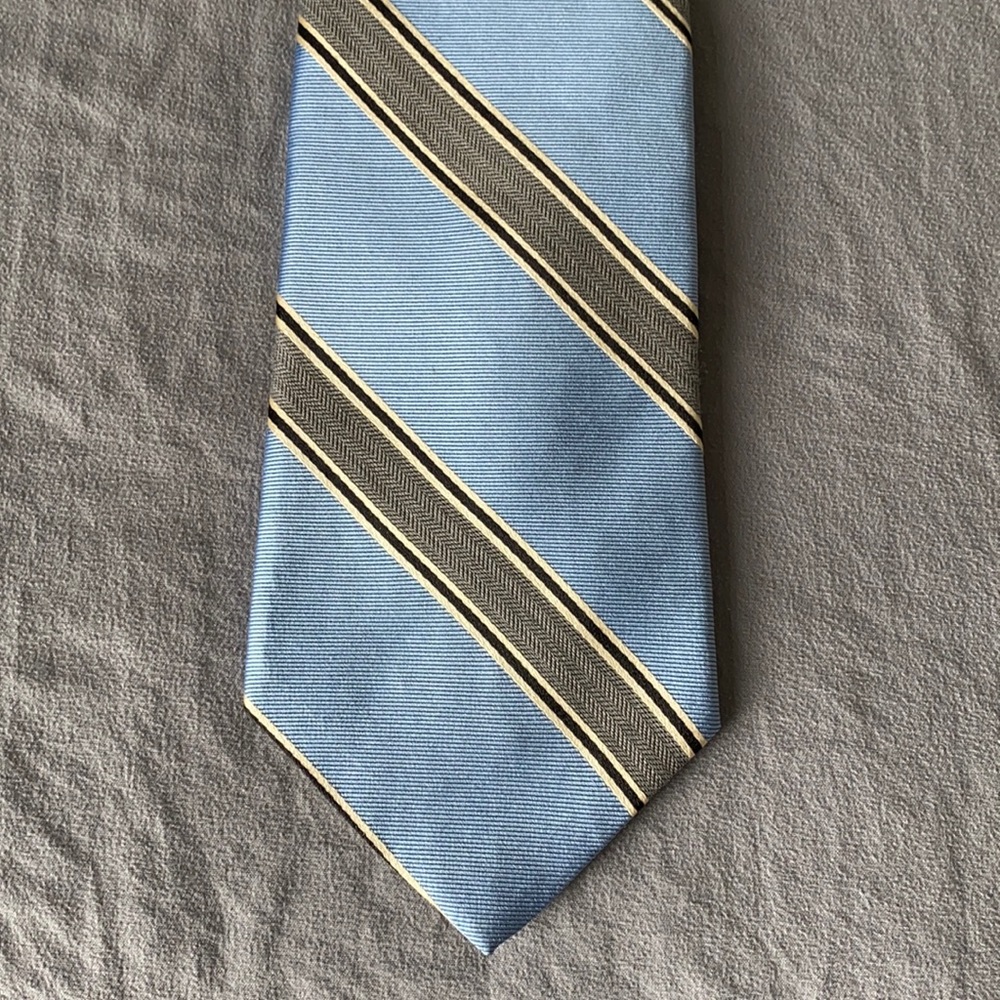 Tommy Hilfiger Blue Tie with black/cream stripe